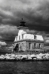 Haunted Old Stone Lighthouse of Penfield Reef BW